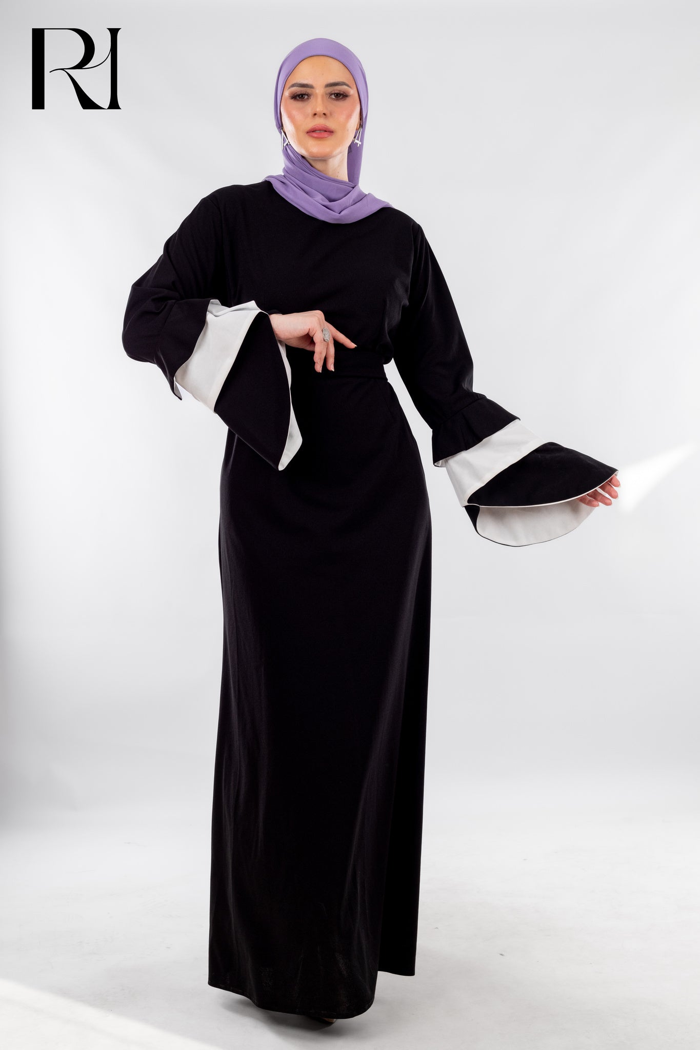 Monochrome Drama Classic Black with a Bold Cuff Statement - Ruehaya