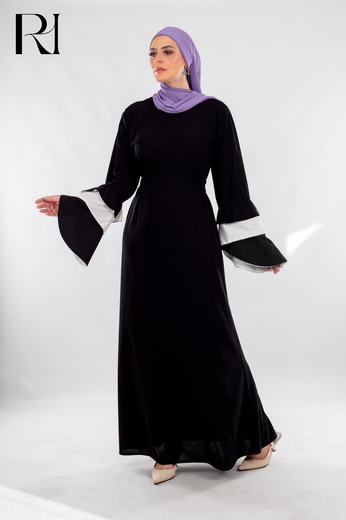 Monochrome Drama Classic Black with a Bold Cuff Statement - Ruehaya