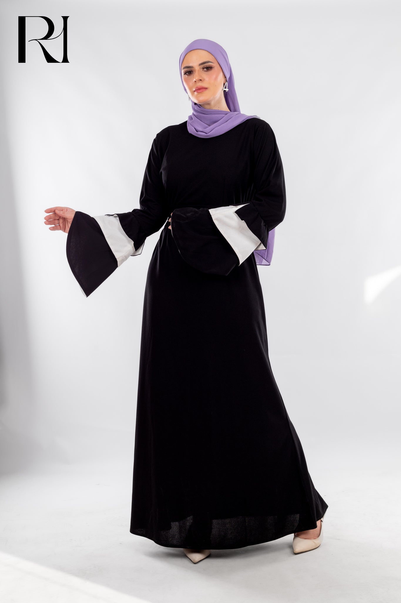 Monochrome Drama Classic Black with a Bold Cuff Statement - Ruehaya