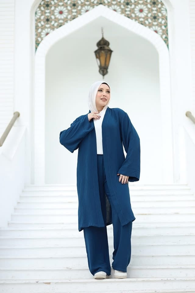 Navy blue Two Piece Modest Set - Ruehaya