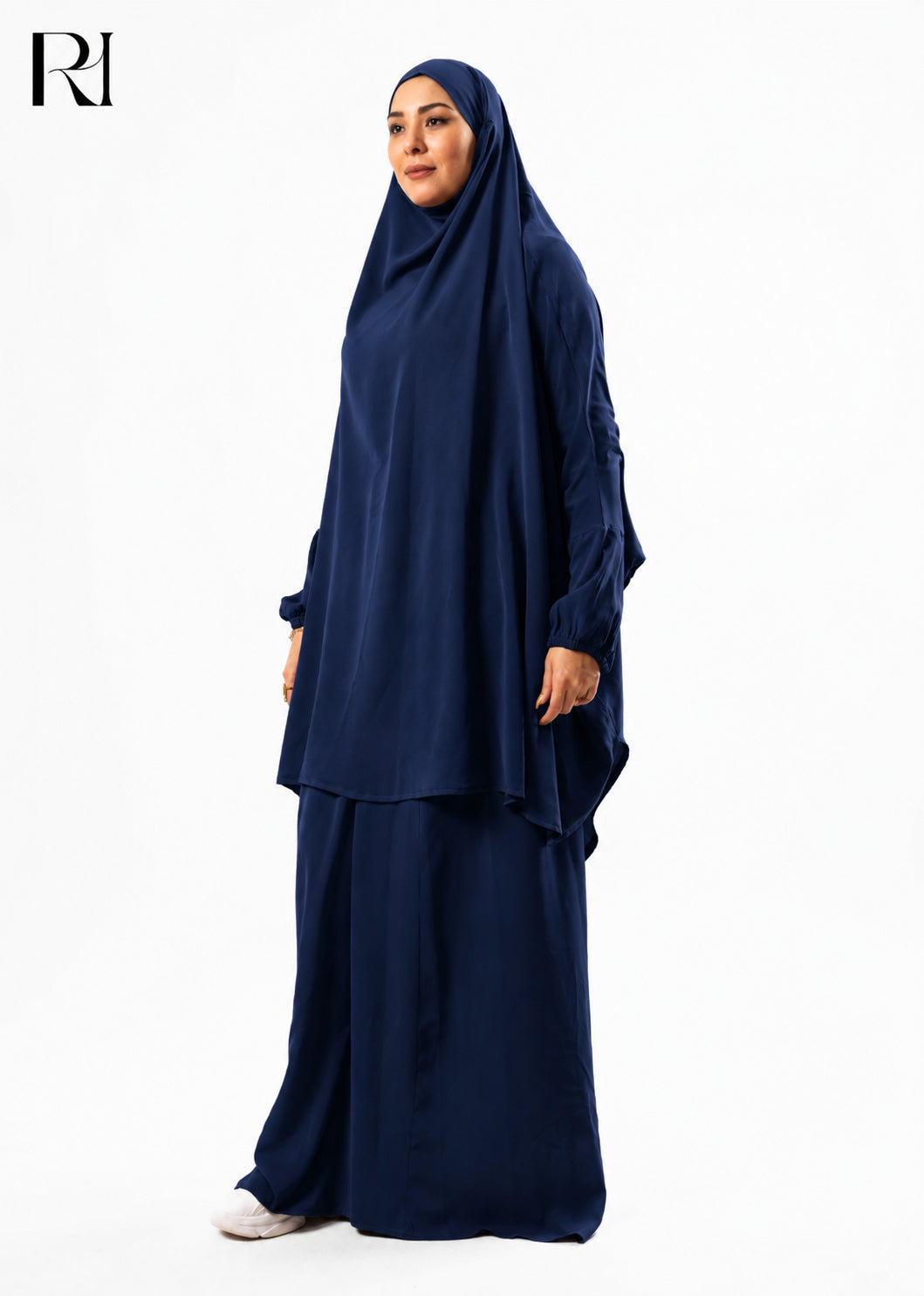 Jannat Lightweight Silk Prayer Set – Navy