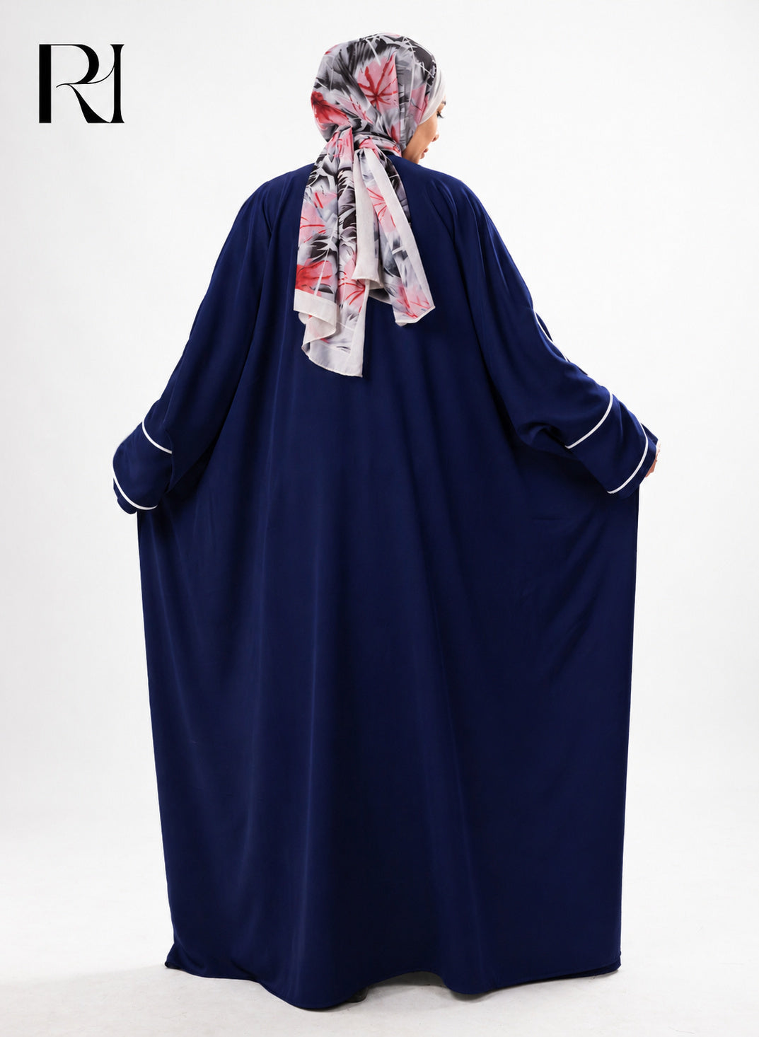 Layal Noir Soft Crepe Abaya - Navy