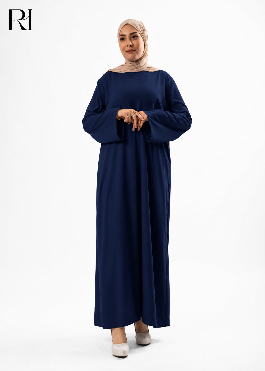 Mariam Lightweight Silky Maxi Dress – Navy