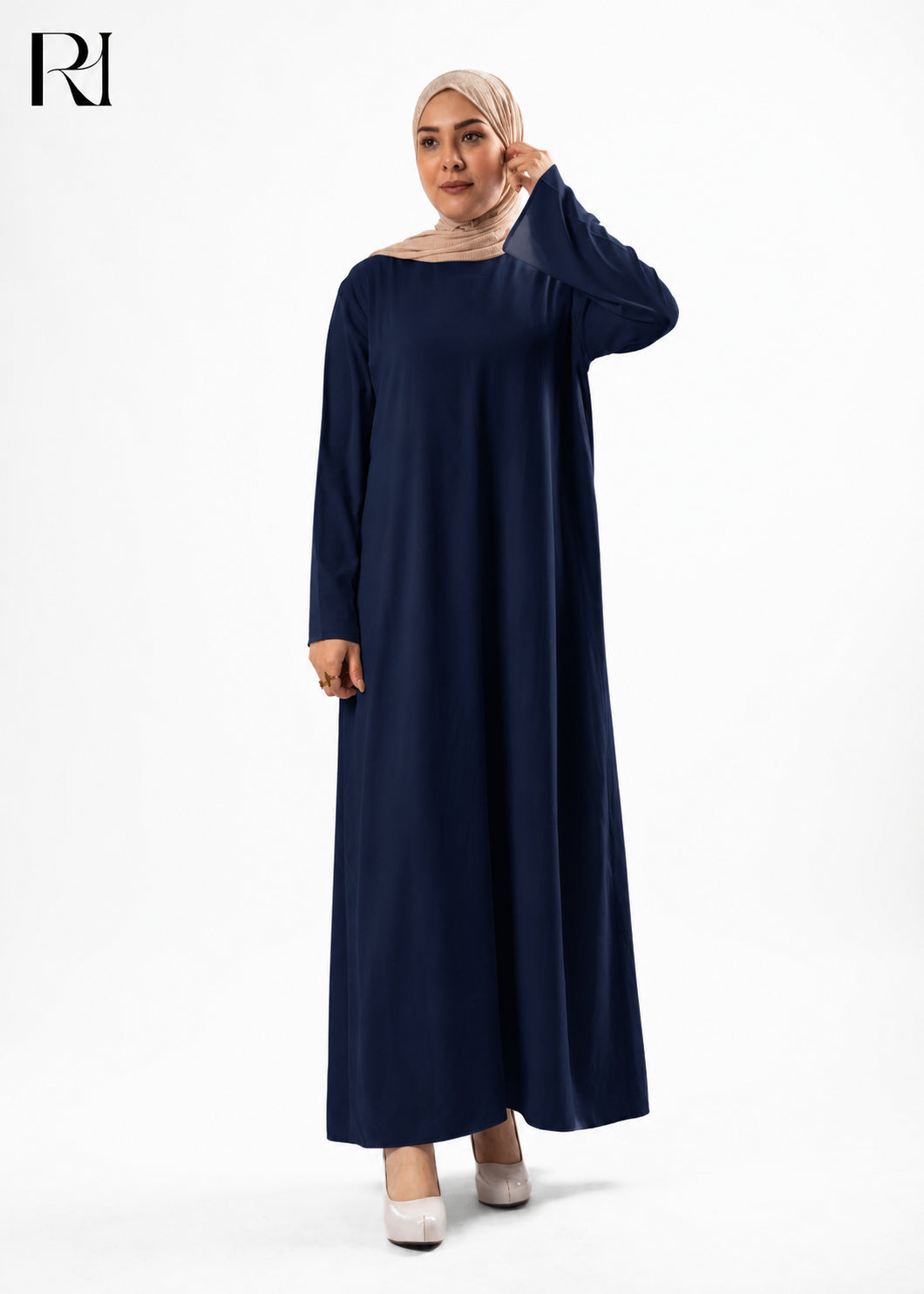Mariam Lightweight Silky Maxi Dress – Navy