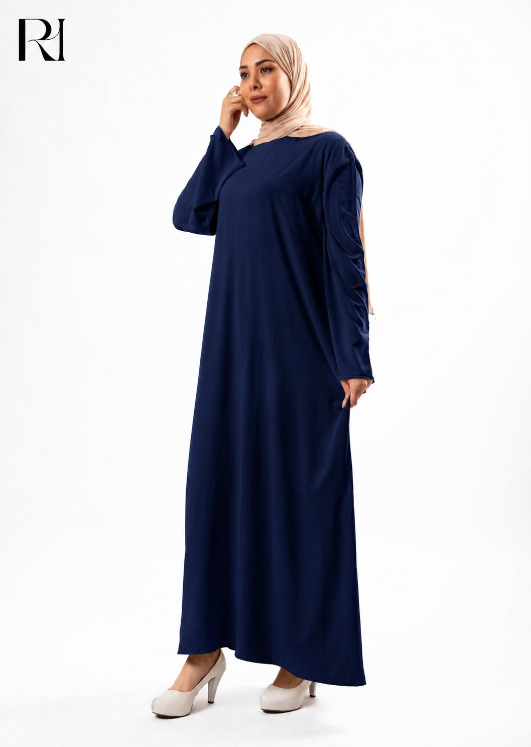 Mariam Lightweight Silky Maxi Dress – Navy
