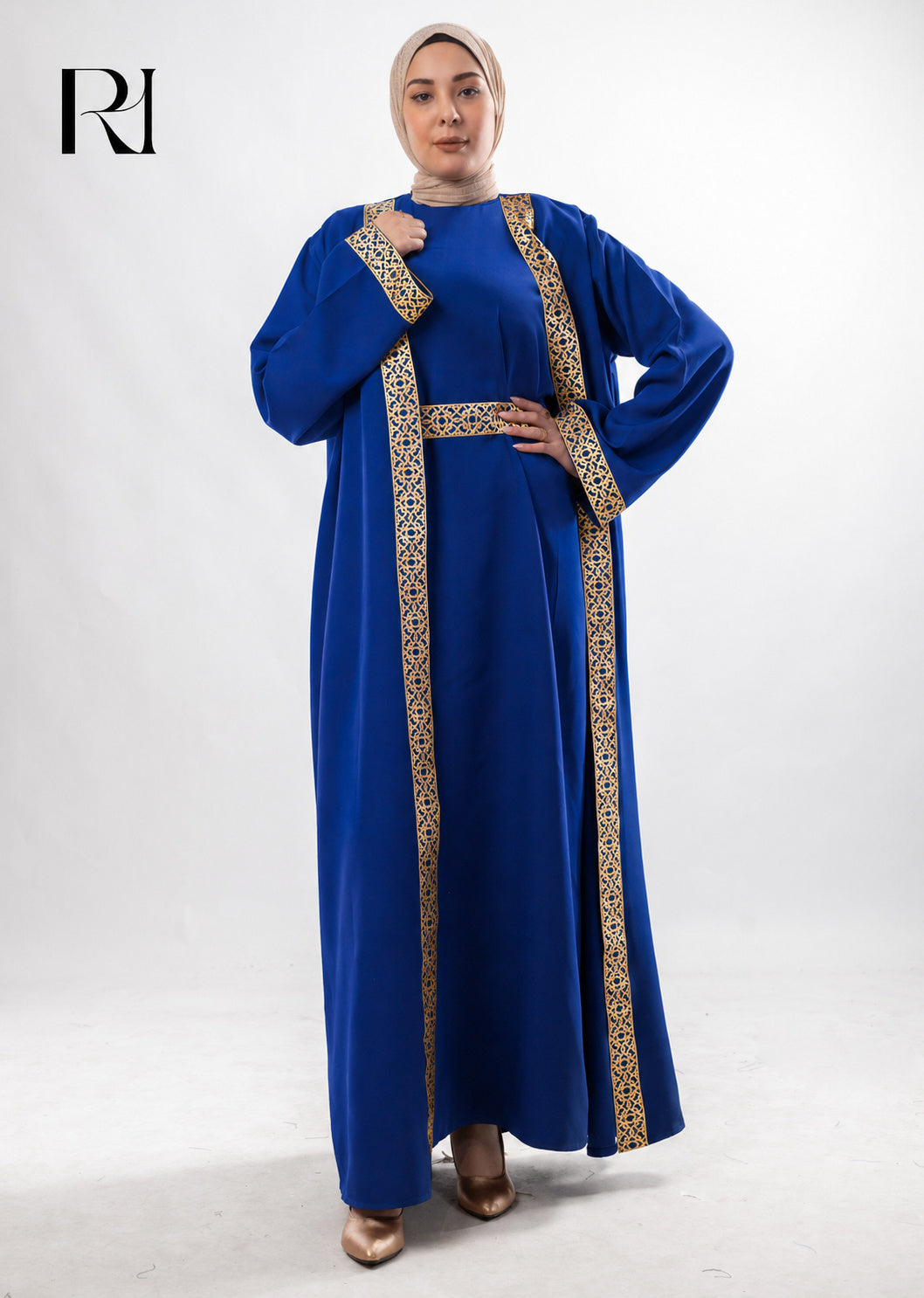 Amira Heritage Soft Crepe Abaya Set – Navy