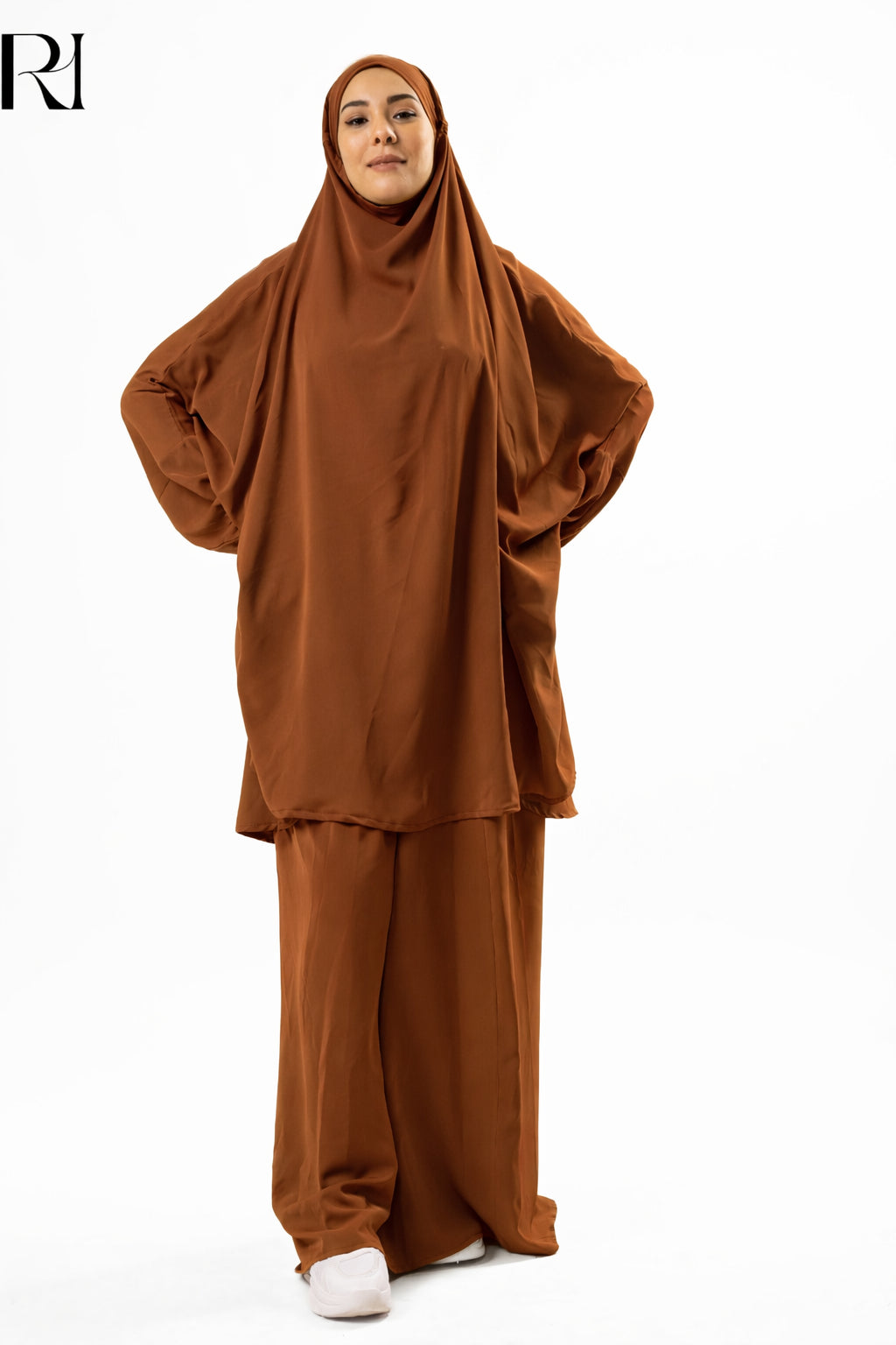 Jannat Lightweight Silk Prayer Set – Burnt Orange