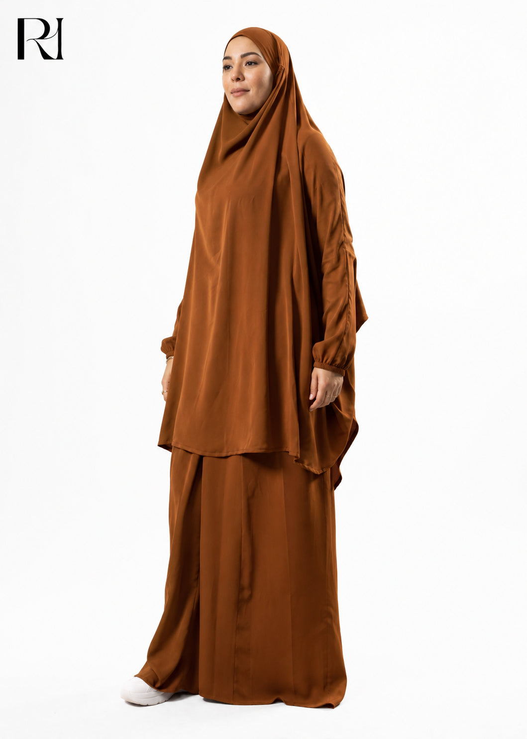 Jannat Lightweight Silk Prayer Set – Burnt Orange
