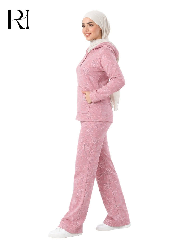 REEM COZY QUILTED LOUNGEWEAR SET – DUSTY ROSE