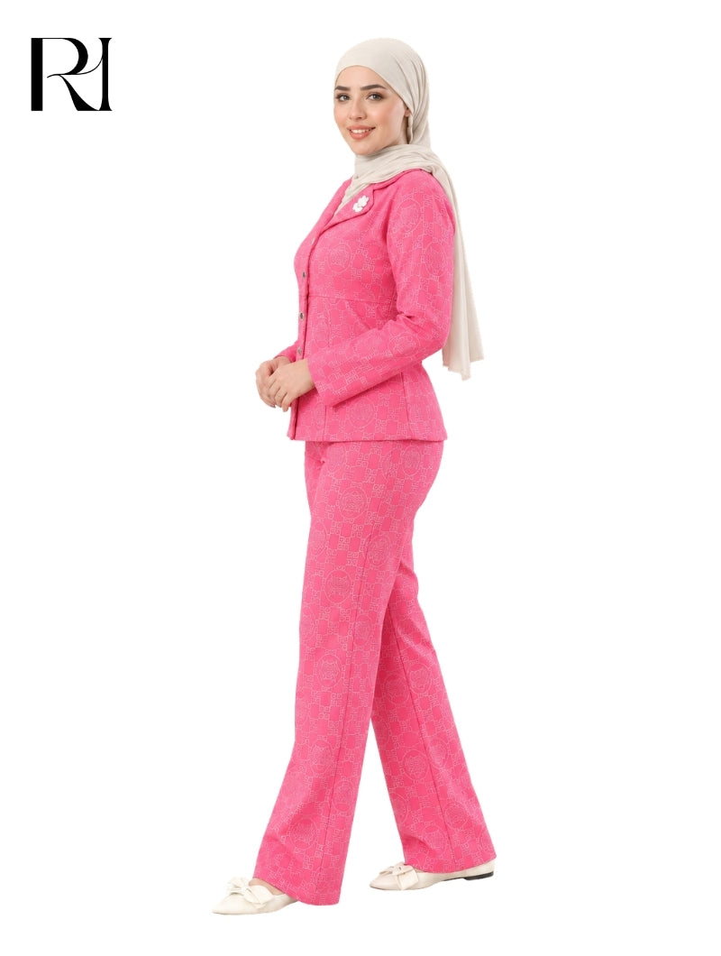 NADIA COZY QUILTED LOUNGEWEAR SET – FUCHSIA