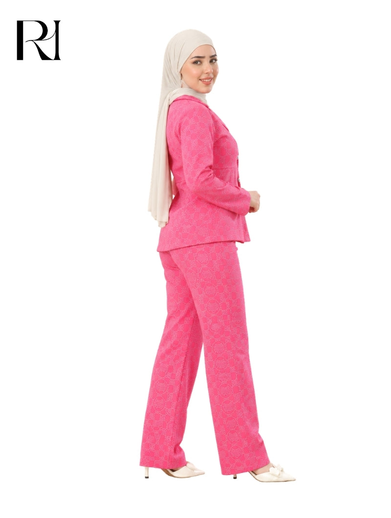 NADIA COZY QUILTED LOUNGEWEAR SET – FUCHSIA