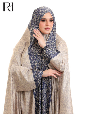 Noor Signature Blended Satin Prayer Gown - Beige