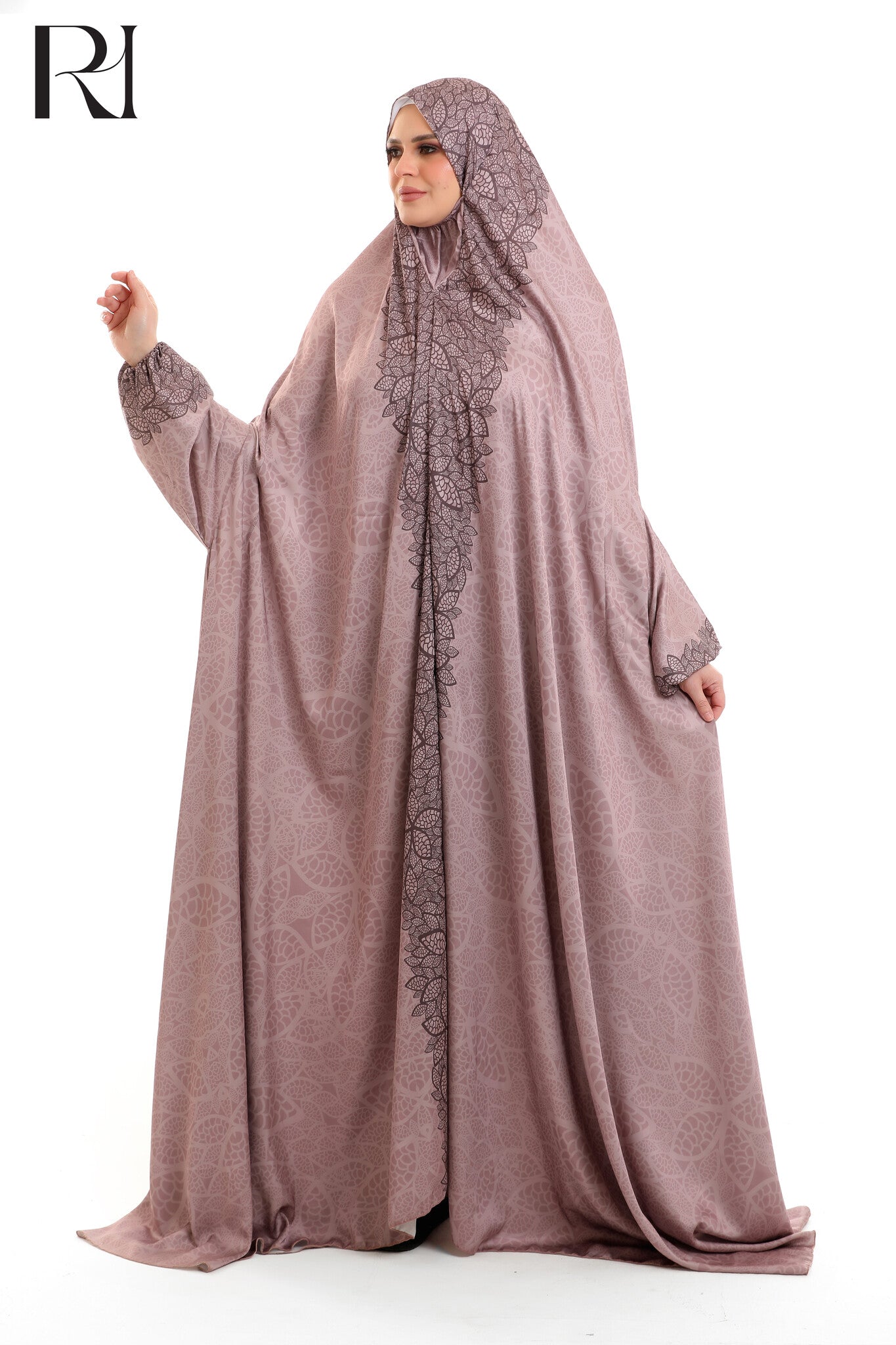 Noor Soft Blended Satin Prayer Gown - Rosewood
