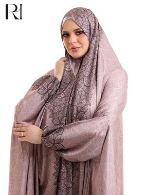 Noor Soft Blended Satin Prayer Gown - Rosewood