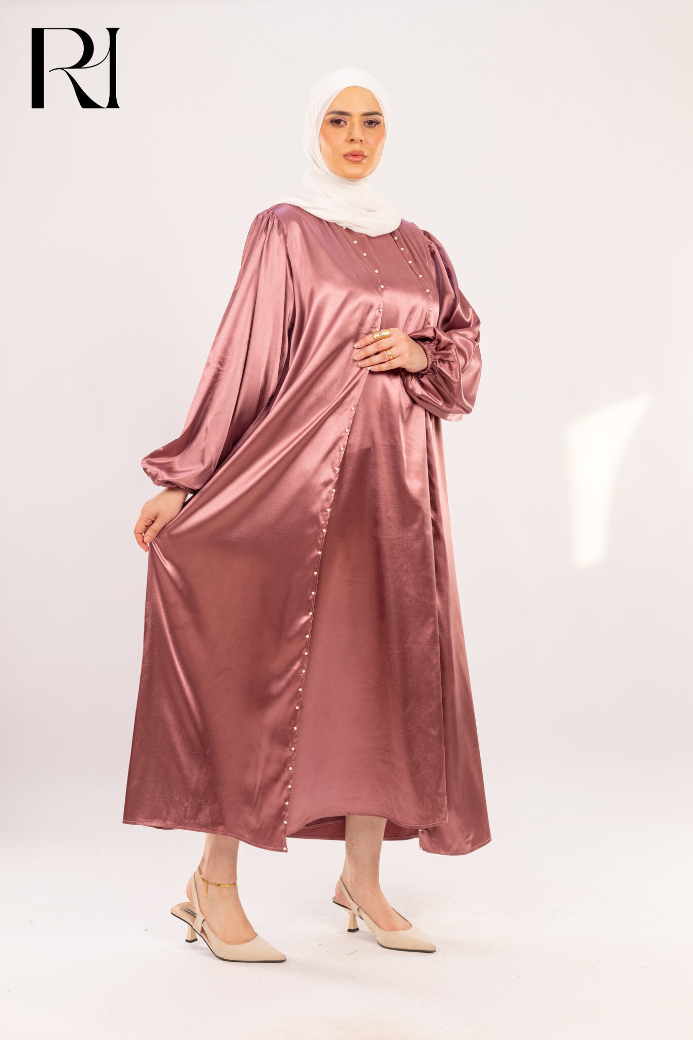 Rosé Satin Bloom Where Feminine Grace Shines in Every Step - Ruehaya