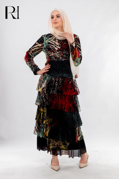 Rue Haya’s Artistic Tiered Dress - Ruehaya