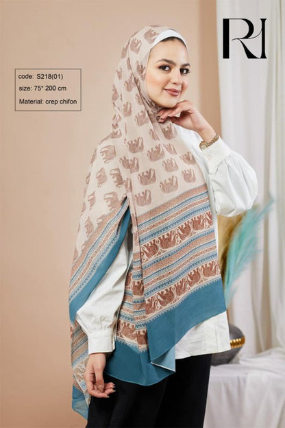 Ruehaya Elephant Inspired Chiffon Hijab - Ruehaya