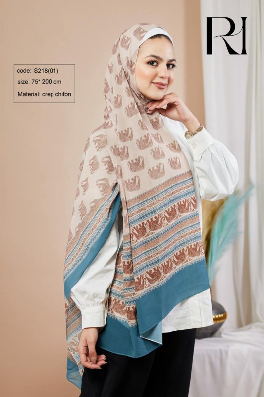 Ruehaya Elephant Inspired Chiffon Hijab - Ruehaya