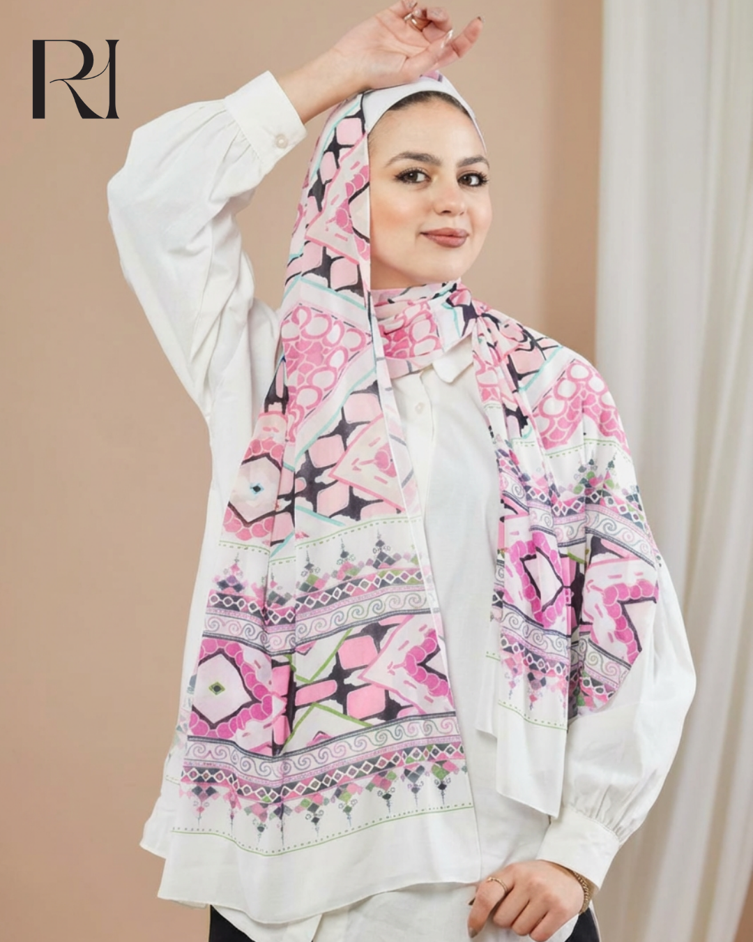 Ruehaya Pink TieDye Chiffon Hijab Elegant & Lightweight - Ruehaya