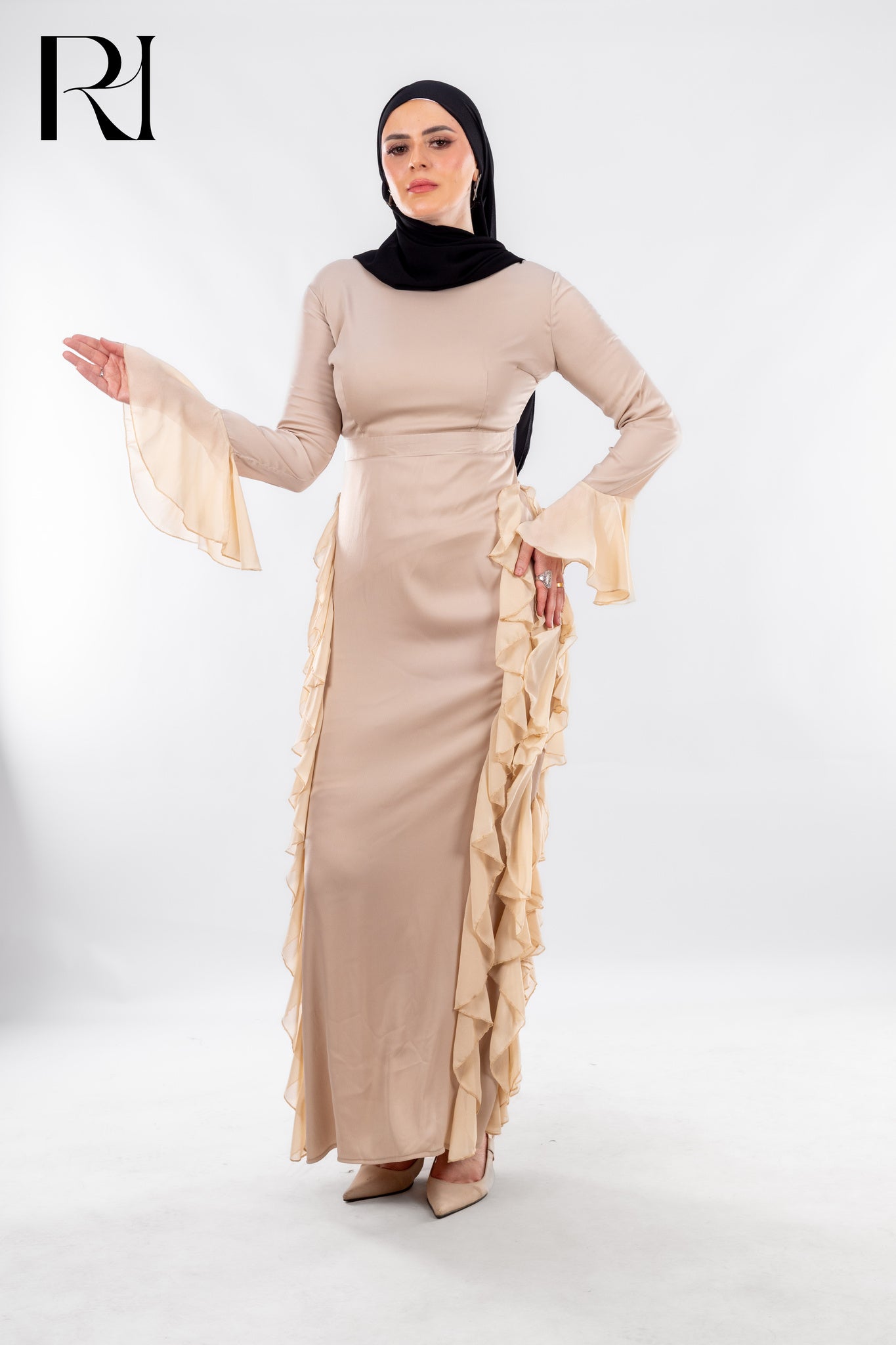 Ruffled Modest Dress that Redefines Freedom - Ruehaya