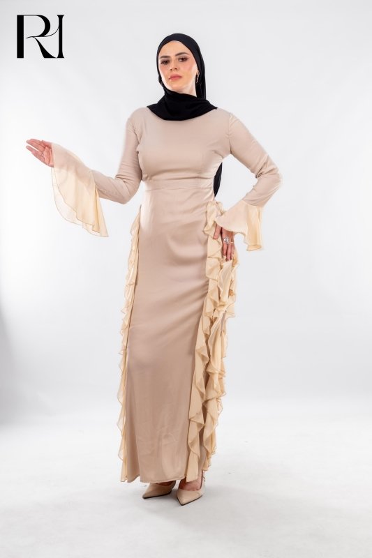 Ruffled Modest Dress that Redefines Freedom - Ruehaya