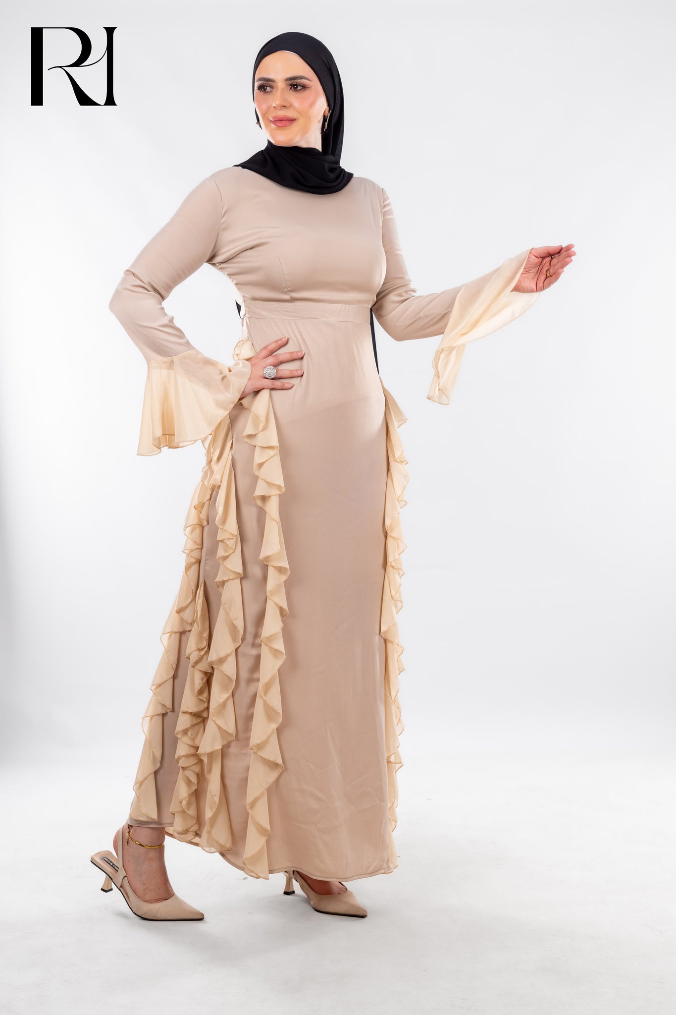 Ruffled Modest Dress that Redefines Freedom - Ruehaya
