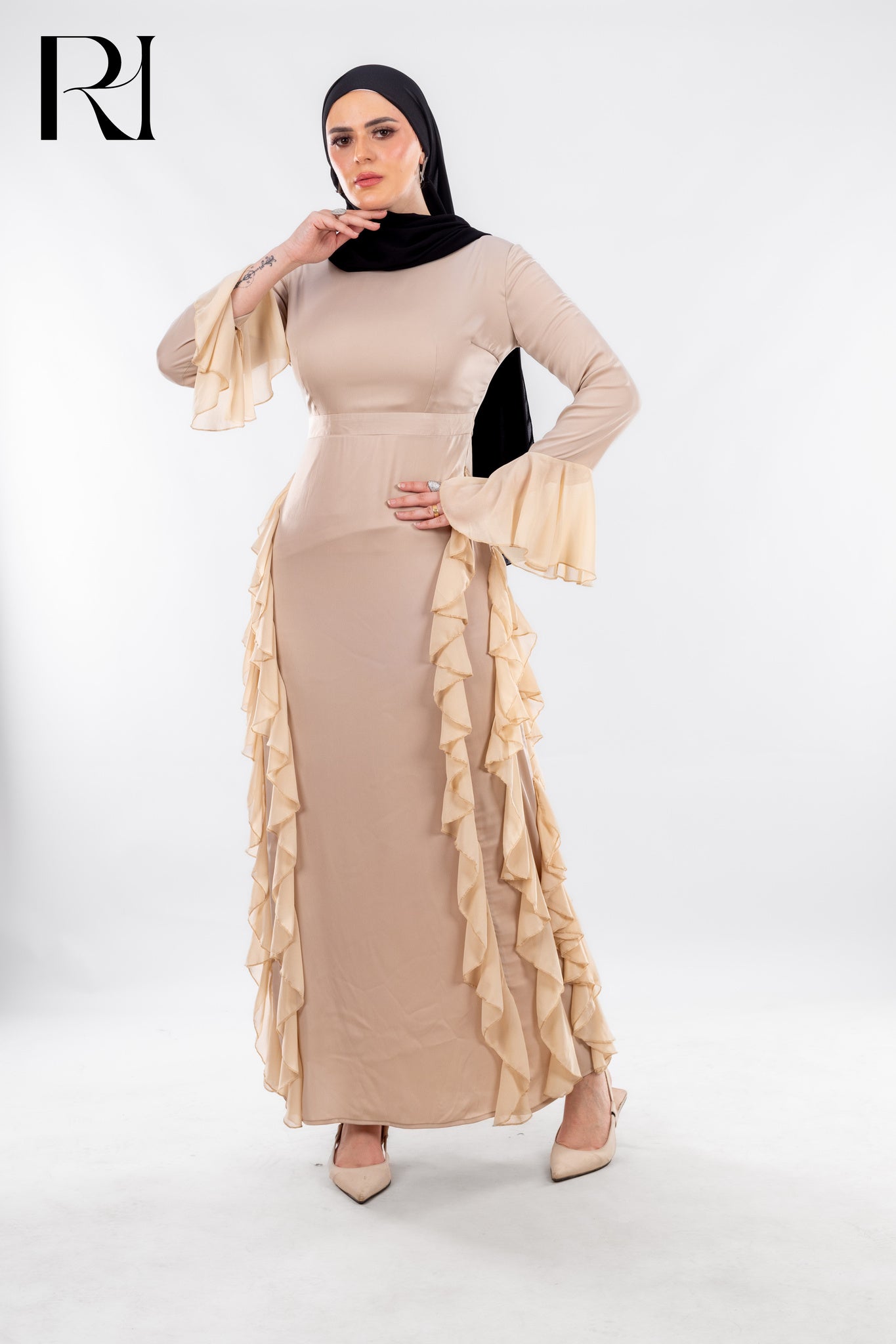 Ruffled Modest Dress that Redefines Freedom - Ruehaya