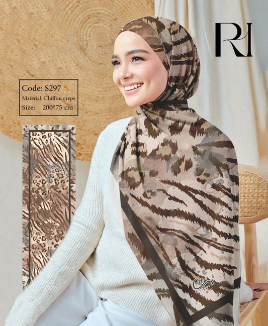 Safayari Printed Chiffon Hijab - Ruehaya
