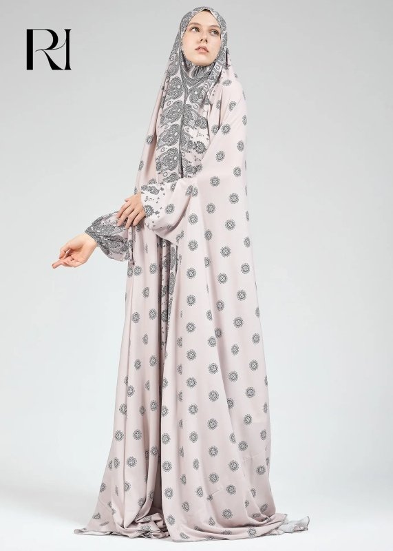 Satin Prayer Gown with Extended Coverage - Ruehaya
