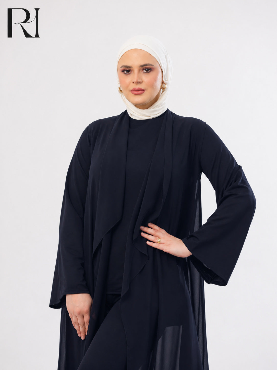 Maria Flow Structured Knit Three-Piece Set – Navy