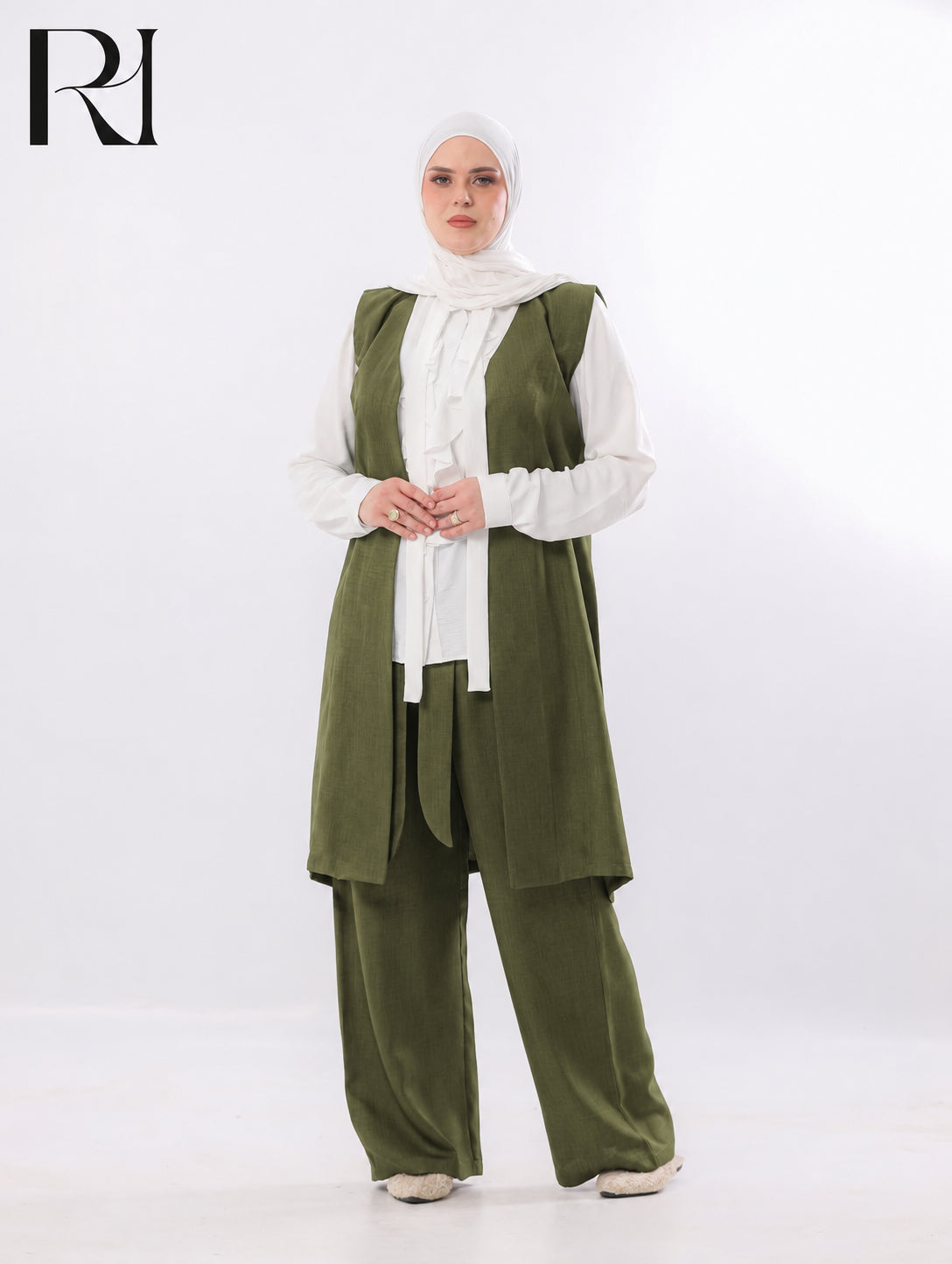 Mira Two-Piece Modest Set – Olive Green