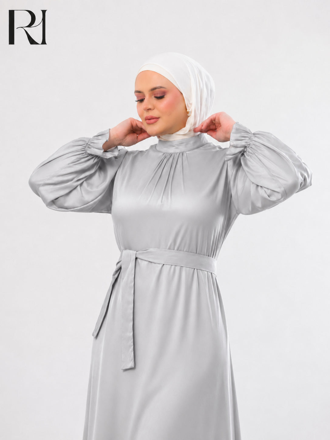 Najma Fresh Chiffon Maxi Dress – Silver