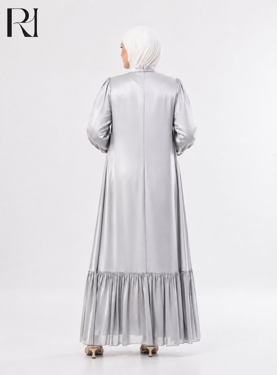 Najma Fresh Chiffon Maxi Dress – Silver