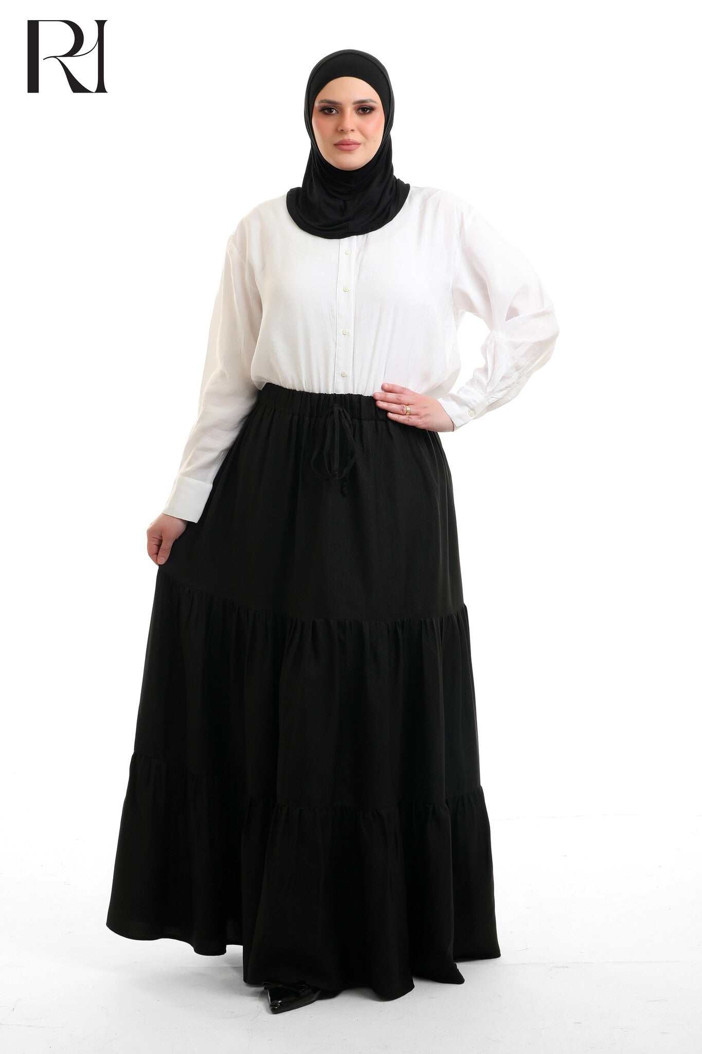 Linen-blend Tiered Maxi Skirt - Multiple Colors