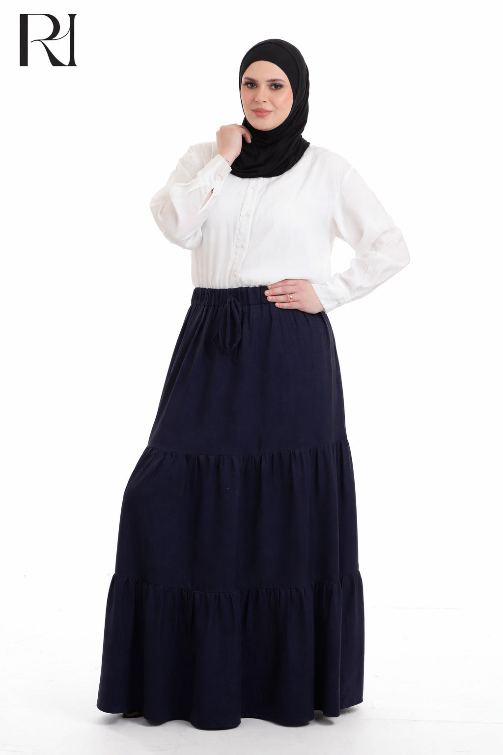 Linen-blend Tiered Maxi Skirt - Multiple Colors