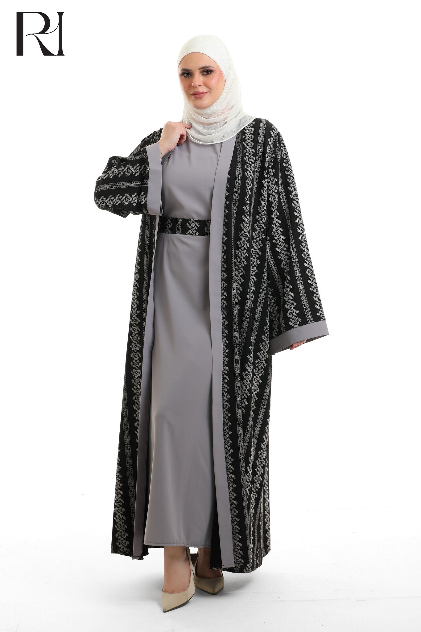 Maya Timeless Crepe Abaya Set - Black
