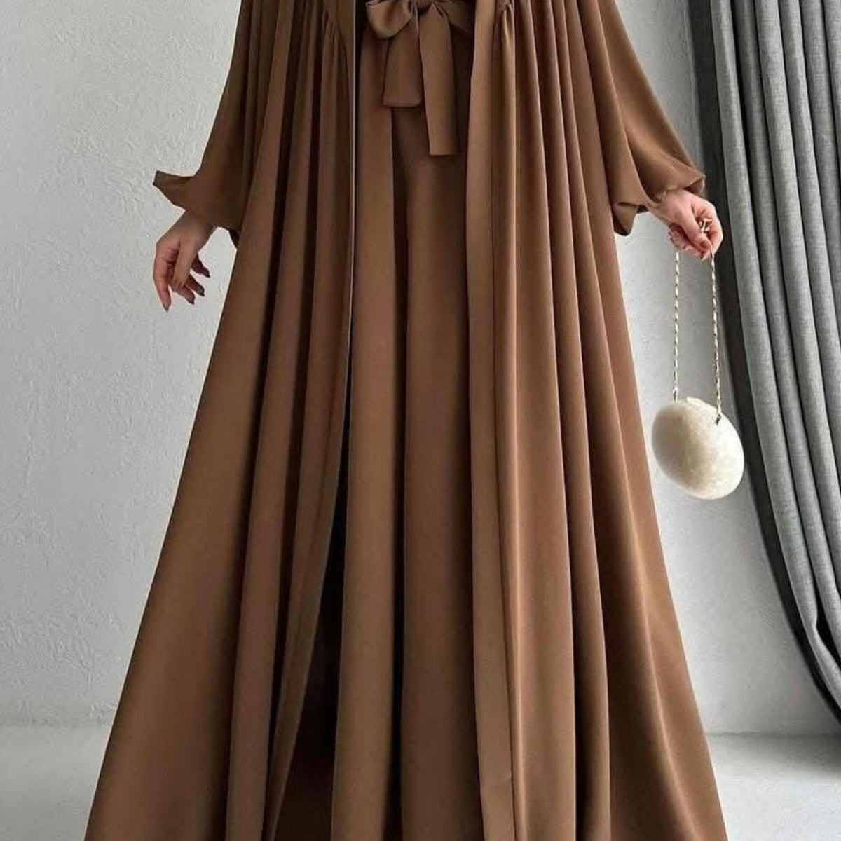Yusra Flowy Lightweight Silk Abaya Set