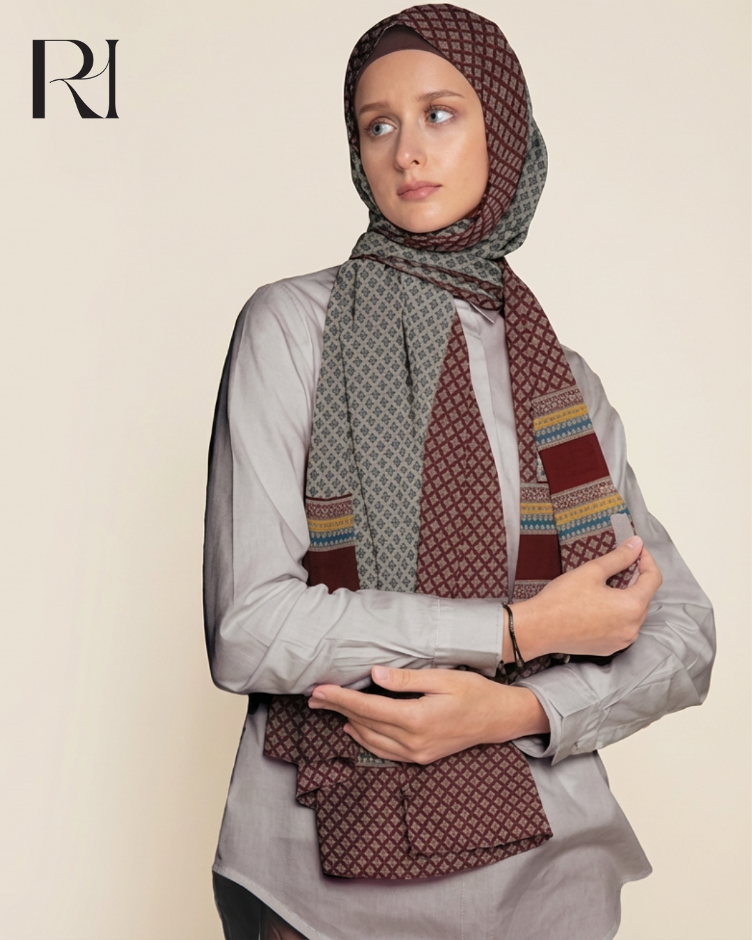 Timeless Elegance Ruehaya Chiffon Crepe Printed Scarf for a elegant Look - Ruehaya