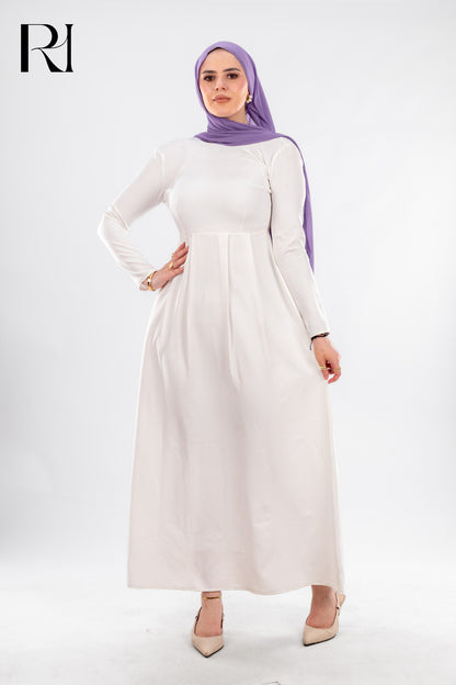 Timeless White Modest Dress - Ruehaya