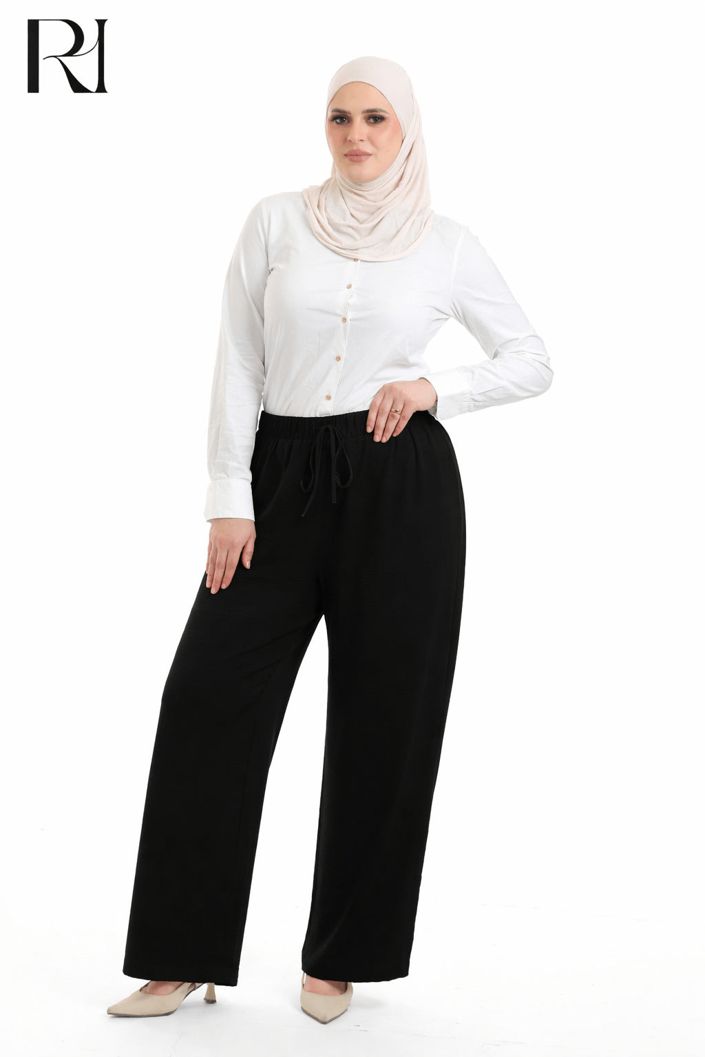 Nyla Linen Blend Trousers - Black