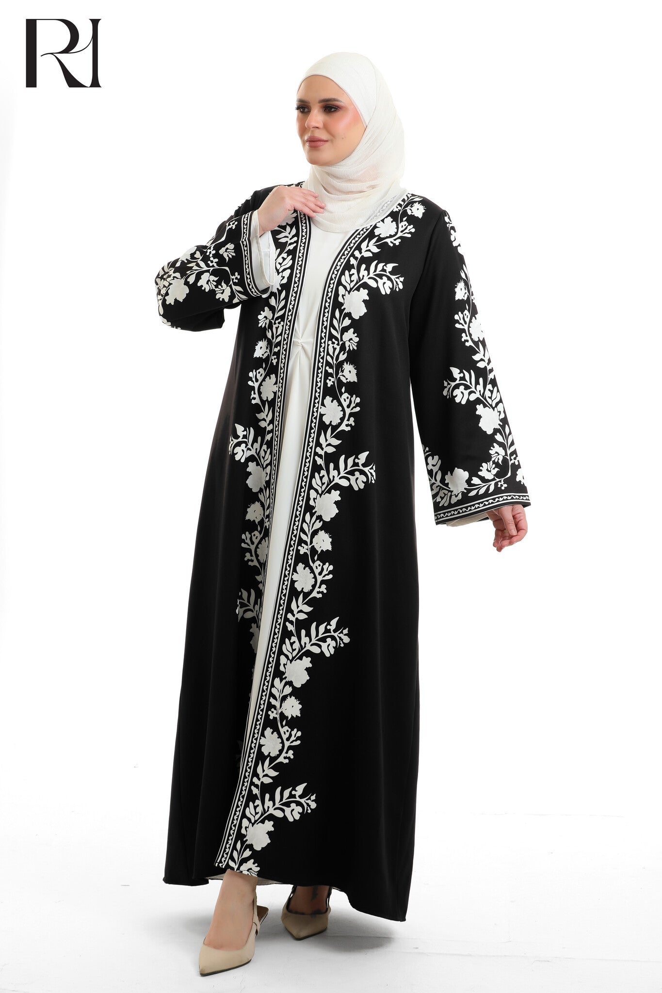 Aya Royalty Crepe Abaya Set - Black