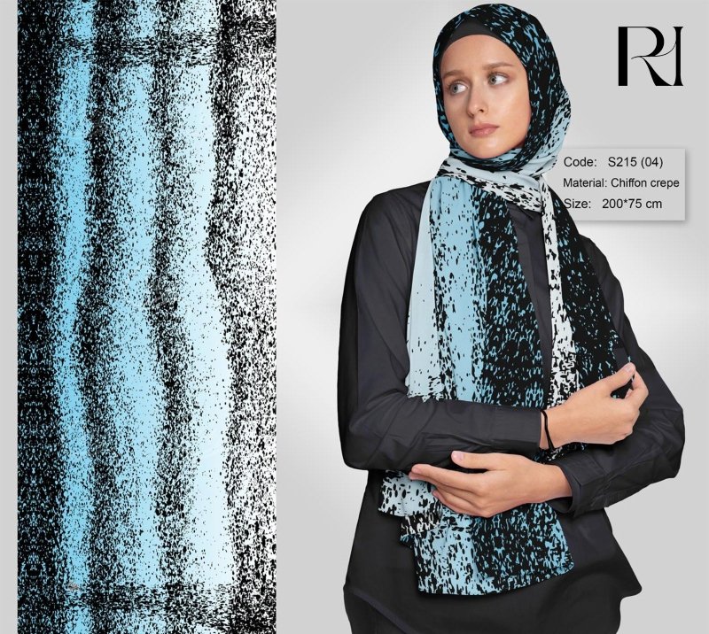 Where Art Meets Elegance Printed Chiffon Hijab by Ruehaya - Ruehaya