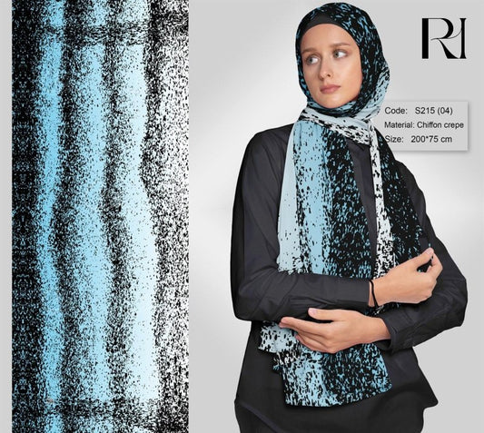 Where Art Meets Elegance Printed Chiffon Hijab by Ruehaya - Ruehaya