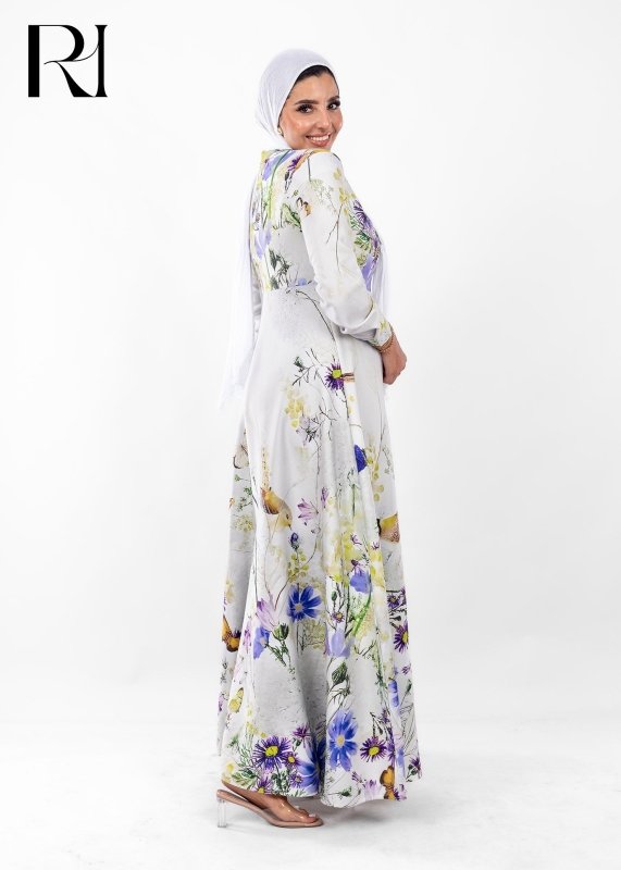 Wild Meadow Bloom Modest Maxi Dress - Ruehaya