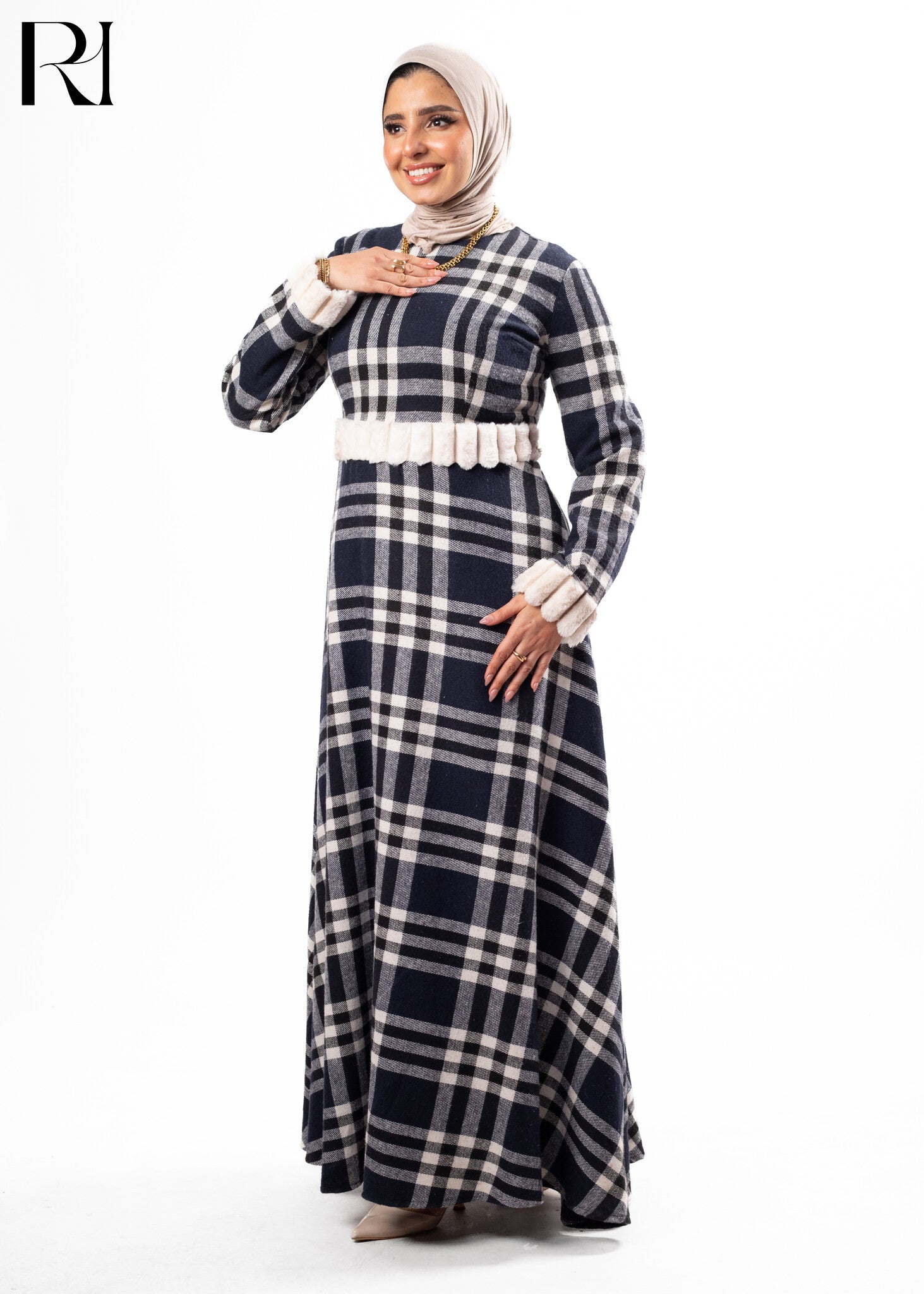 Winter Plaid Serenity Modest Maxi Dress Winter Plaid Serenity Modest Maxi Dress