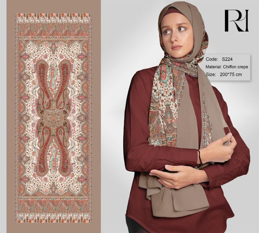 Your Everyday Statement Printed TieDye Chiffon Hijab - Ruehaya